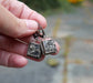 Chalkboard Treasures — A Pair of Pyrite in Slate Dangle Earrings in Oxidized Sterling Silver and 14kt Gold