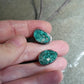 Fairy Dusted Grasslands — A Pair of Dioptase Druzy Stud Earrings in Oxidized Sterling Silver
