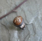 Star of the Seas — A Fossilized Sea Biscuit Adjustable Ring in Oxidized Sterling Silver and 14kt Gold — Size 8 1/2 to 9/12