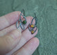 Little Branches — A Ethiopian Opal and Jade Pair of Drop Earrings in Oxidized Sterling Silver