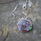 Secret Garden — A Plume Petrified Wood and Serpentine Necklace in Sterling Silver and Brass