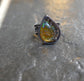 Mystical Energy — An Ethiopian Opal Statement Ring in Oxdized Sterling Silver — Size 8 1/4 to 8 1/2