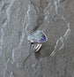 Emergence — An Australian Boulder Opal and Amethyst Ring in Sterling Silver — Size 8 3/4 to 9