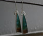 Seaside Driftwoods — A Pair of Petrified Wood Opal Dangle Earrings in Sterling Silver