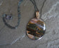 Up with the Morning Dew — An Opalized Petrified Wood Pendant Necklace in Oxidized Silver and 14kt Gold