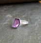 Twilight Purple — An Amethyst Diving Board Ring in Sterling Silver — Size 8 1/2