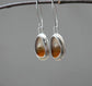 Deep in The Golden Hour — A Pair of Montana Agate Landscape Earrings in Sterling Silver and Gold