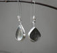 Silver Foliage — A Pair of Skeleton Leaf Clear Quartz Dangle Earrings in Sterling Silver