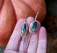 Forest Edge — A Pair of Mismatched Morning Dew Jasper Drop Earrings in Sterling Silver and Gold