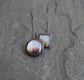 Picture Windows — A Pair of Dendritic Agate Drop Earrings in Oxidized Sterling Silver and 24kt Gold Leaf