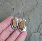 Golden Leaflets — A Pair of Dendritic Agate Dangle Earrings in Sterling Silver and Gold