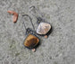 Changing Seasons — A Pair of Mismatched Dendritic Agate Earrings in Oxidized Sterling Silver and Gold