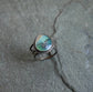 Swirling Galaxies — A Petrified Blue Wood Opal Ring in Sterling Silver — Size 6