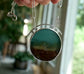 Underwater Mountain — A Scenic Opalized Petrified Wood Pendant Necklace in Sterling Silver