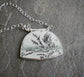 Nordic Glow — A Landscape Dendritic Rhyolite Jasper Pendant Necklace in Sterling Silver