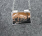 Frosted Retreat — A Reversible Scenic Landscape Jasper Pendant Necklace in Sterling Silver