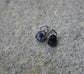 Watermelon Chunks — A Pair of Watermelon Tourmaline Stud Earrings in Oxidized Sterling Silver