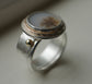 Middle of Forever — A Dendritic Agate Ring in Sterling and 14kt Gold — Size 6 1/2