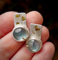 Pearls of Wisdom — A Pair of Fluorite and MOP Studs in Sterling and 14kt Gold