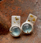 Pearls of Wisdom — A Pair of Fluorite and MOP Studs in Sterling and 14kt Gold