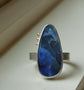Legend of Rhythm - An Australian Boulder Opal in Sterling Silver and 14kt Gold — Size 7 3/4