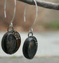 Moon Whispers - A Pair of Dendritic Agate Dangle Earrings in Oxidized Sterling Silver