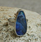 Legend of Rhythm - An Australian Boulder Opal in Sterling Silver and 14kt Gold — Size 7 3/4